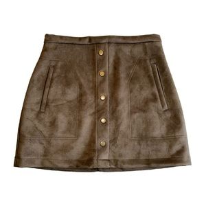 Brown suede miniskirt